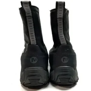 Merrell Polarand Rove Boots Men\'s Size 9.5 Waterproof Black Pull On Leather Boot Merrell Polarand Rove Zip Waterproof SKU:8550232 - YouTube main image 4